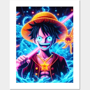 Luffy D monkey Posters and Art